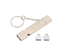 Llavero Pen Drive Sos Usb 3.0 32gb Plata Impermeable Silbato 120db Multifunción Aleación De Zinc Para Exterior