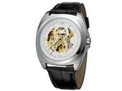 Reloj Mecánico Hombre Impermeable De Muñeca Winner (dial Blanco)