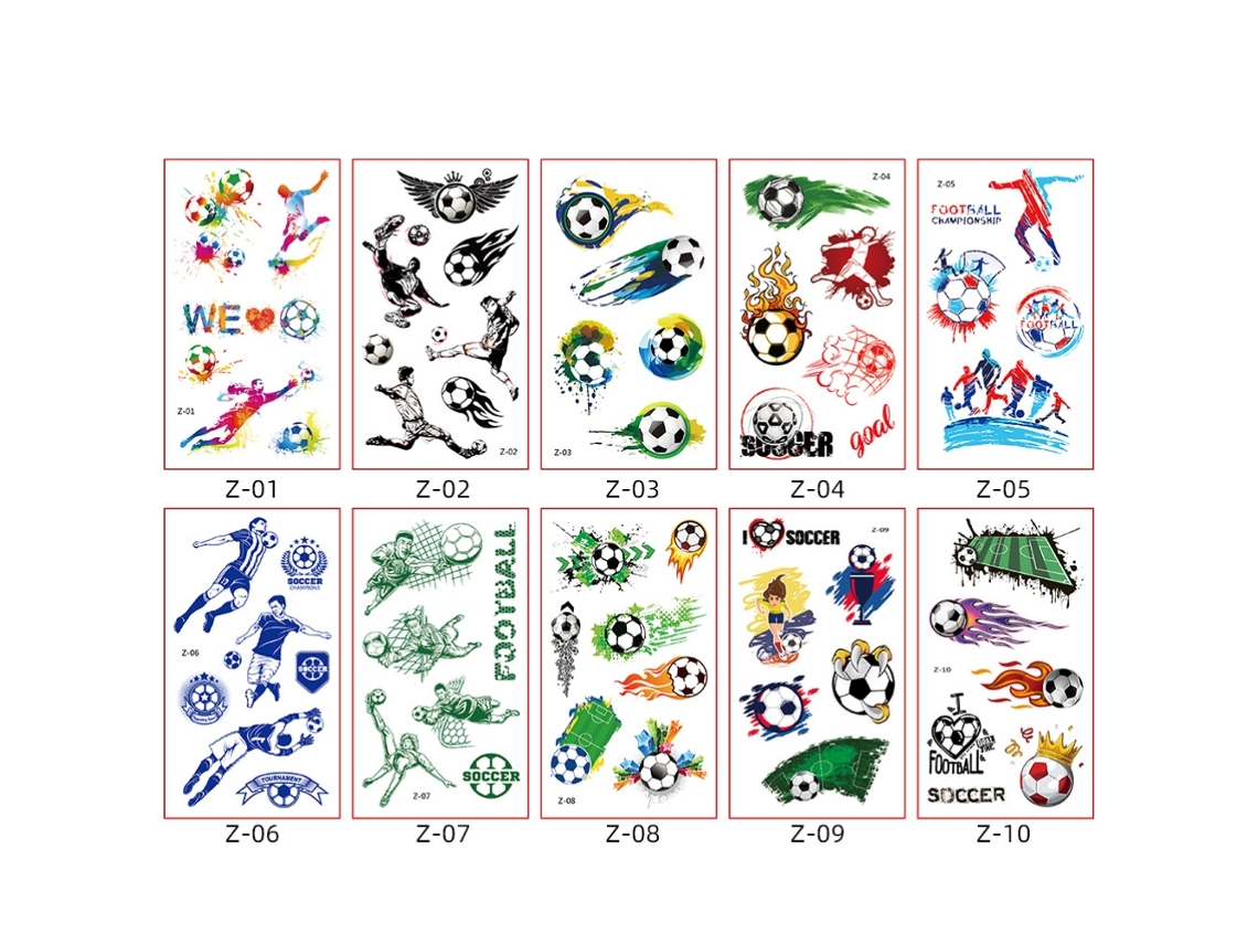 Set De 10 Tatuajes Temporales De Fútbol Para Niños, Pegatinas Impermeables, Temática De Fiesta.