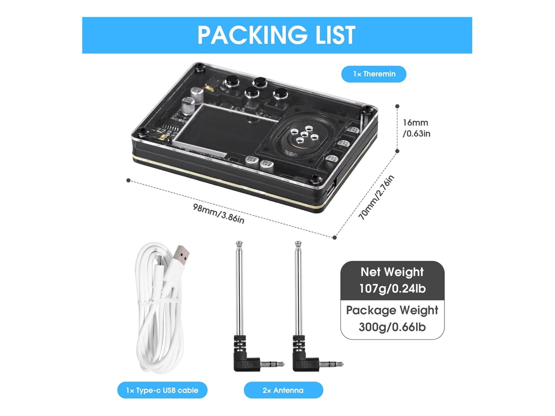 Kit de Theremin electrónico, innovador mini instrumento musical con pantalla, ideal como regalo.