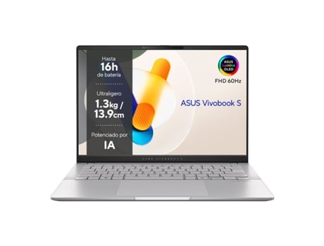 Laptop ASUS VivoBook S 14 OLED M5406NA-QD082W (16 GB RAM - Acero - 512 GB SSD - 14" - Qwerty Español - AMD)