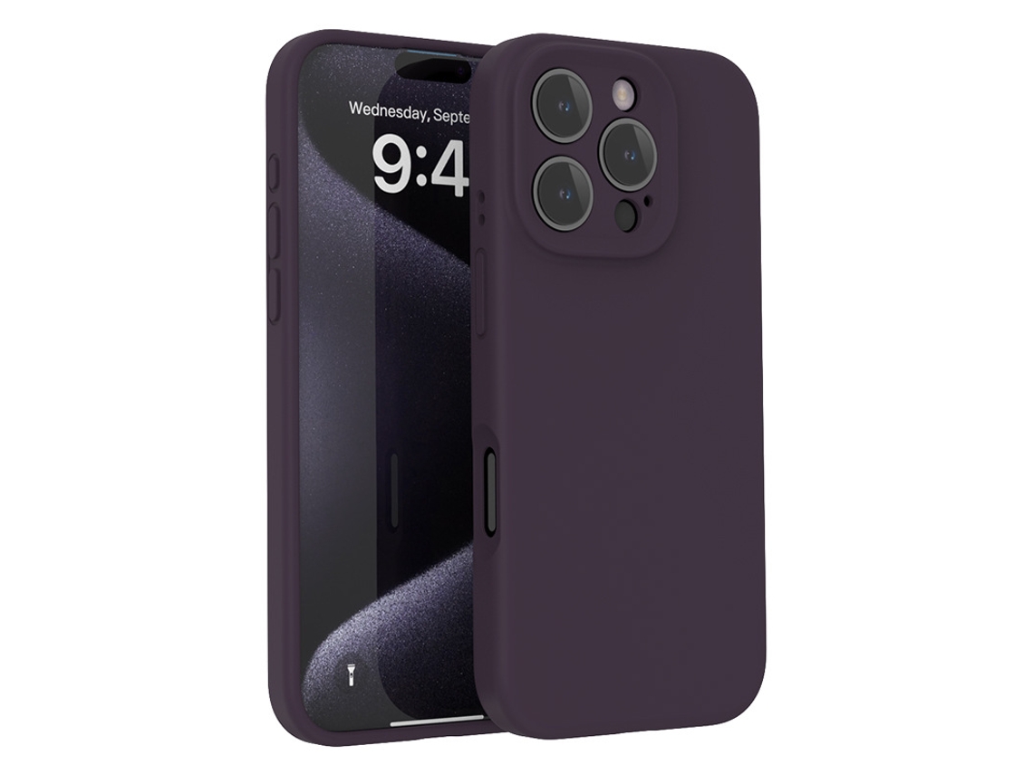 (morado Oscuro, Iphone 15 Pro) Funda De Silicona Líquida Para Teléfono, Compatible Con La Serie Iphone, Protección Total De La Lente Contra Caídas.