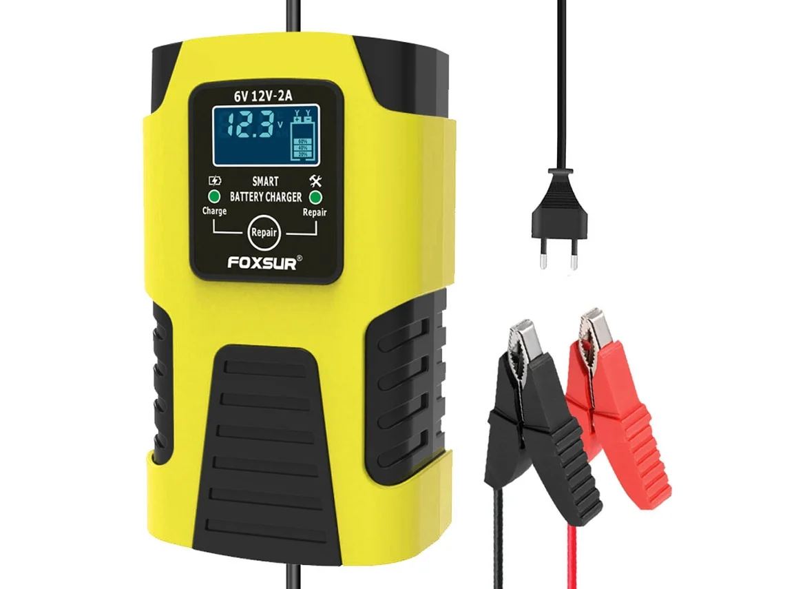 Cargador De Batería Automático Inteligente De 6v/12v 2a Para Coche, Motocicleta, Desulfatador Y Mantenedor