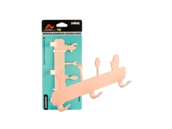 Gancho adhesivo de cocina Lauxa Home con 3 ganchos, acero inoxidable, colores surtidos.