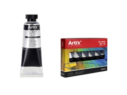 Paquete de 6 unidades. Pintura al óleo Expert 50 ml, color negro carbón Dam