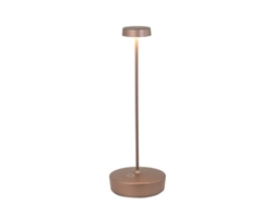 Lámpara de mesa LED Zafferano Swap, bronce mate, recargable y regulable, 2200-2700-3000 K, 255 g de potencia máxima