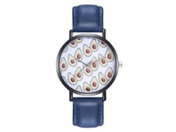 Reloj De Pulsera De Cuarzo Para Mujer Con Correa De Poliuretano, Estilo Moderno, Esfera Grande, K042-h, Azul.