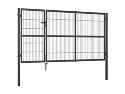 Maison Exclusive - Puerta De Valla De Jardín Con Postes Acero Antracita 350x140 Cm