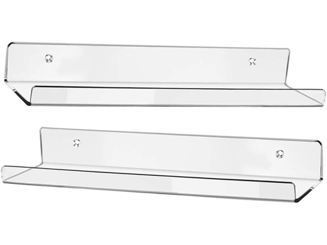 Juego de 2 estantes flotantes para baño, en acrílico transparente, para montaje en pared - Gokoco
