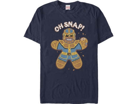 Camiseta de Hombre SUPERHEROMARVEL Gingerbread Thanos Oh Snap Marvel Algodón (2XL)