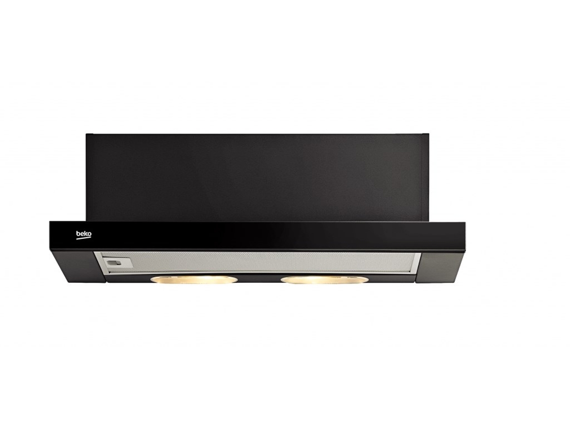 Campana extractora semiempotrada Beko Ctb6250b negra 420 m³/h (extraíble)