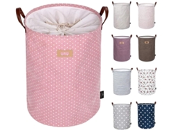 VVJIJILLY Elegante Companheiro De Lavanderia, Cesto De Roupa Dobrável Em Tecido De Algodão Rami, Revestimento À Prova Dágua Garante Armazenamento Limpo, Ideal