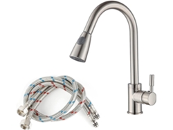 Extensible Grifo De Cocina Con Ducha De Mano, Giro 360° Acero Inoxidable Sus304 Grifo Mezclador Para Fregadero