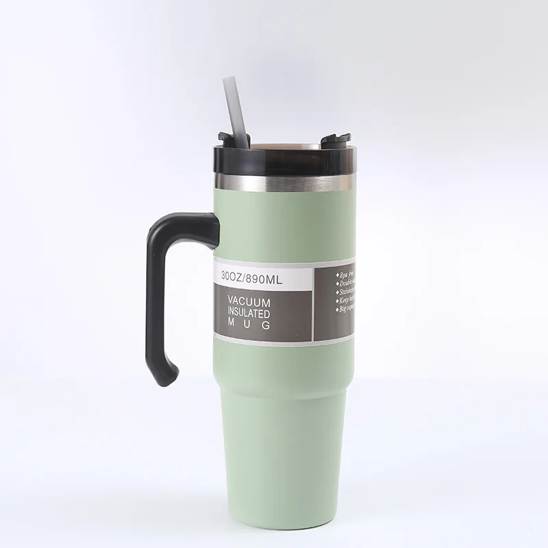 Garrafa De Água Térmica De Aço Inoxidável (verde, 890 Ml), Copo Térmico Para Carro, Garrafa Térmica Para Esportes Ao Ar Livre.