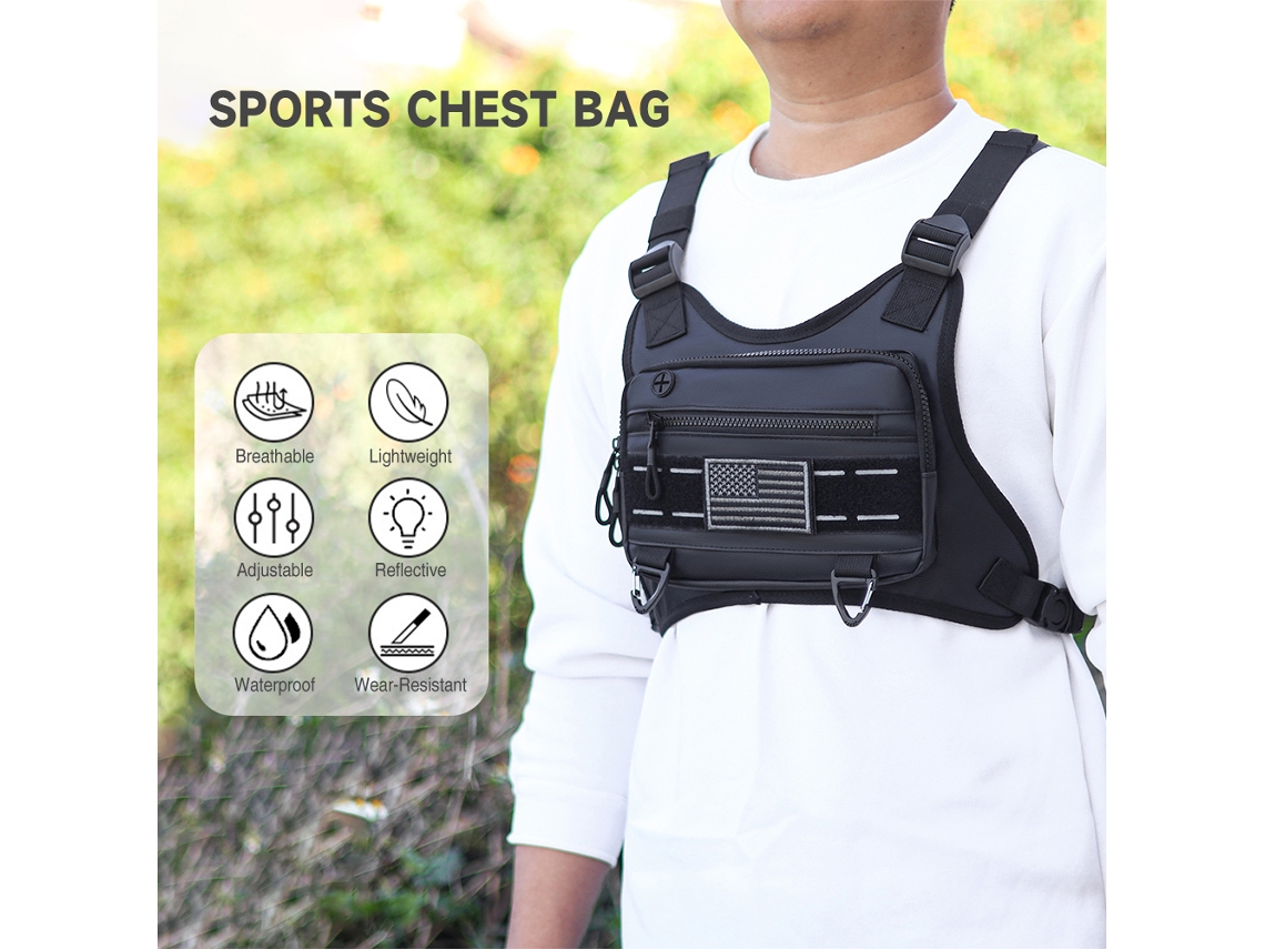 Bolsa Pectoral Deportiva Transpirable, Impermeable Y Reflectante Para Corredores.