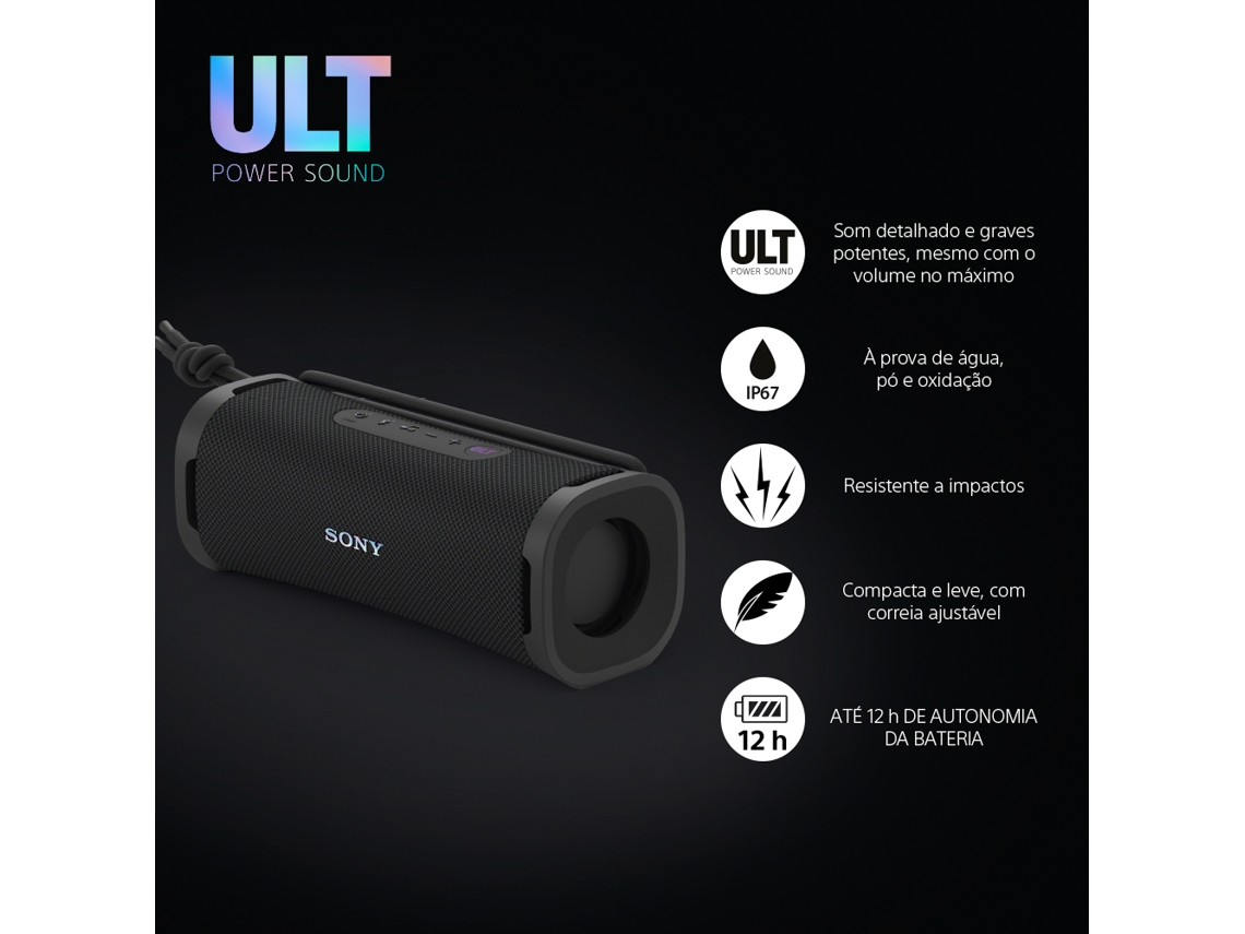 Altavoz Bluetooth SONY ULT Field 1 SRS-ULT10B (Autonomía: 12 h - Negro)
