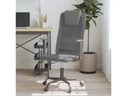 Silla de oficina altura ajustable tela malla y cuero PE gris