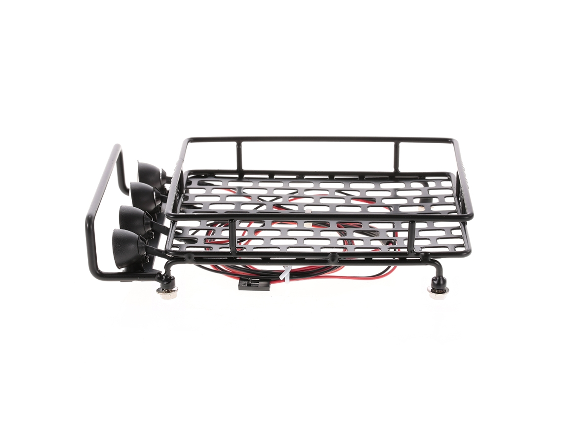 Portaequipajes De Techo Con Barra De Luces Led Para Rc Crawler 1/10 Axial Scx10 Traxxas Trx-4 D90 Hsp