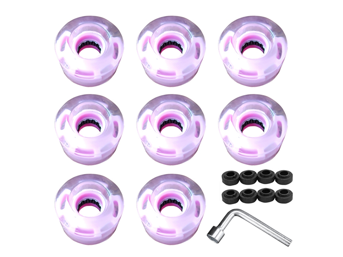 2026-8pcs Ruedas De Patineta Led Con Llave 78a Pu Para Longboard Y Patineta Accesorios