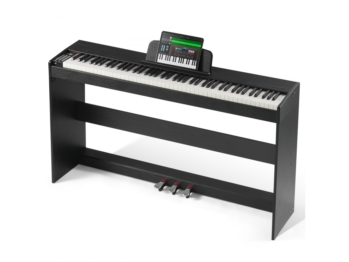 Piano Digital De 88 Teclas Con Conectividad Bluetooth, Midi Y Pedal De Sustain Tekmaquinas