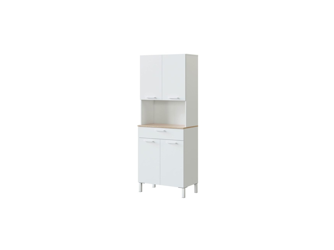 Alacena de cocina 4 puertas Blanco Artik (Blanco Mate) - Roble Canadian 72 x 186 x 40 cm