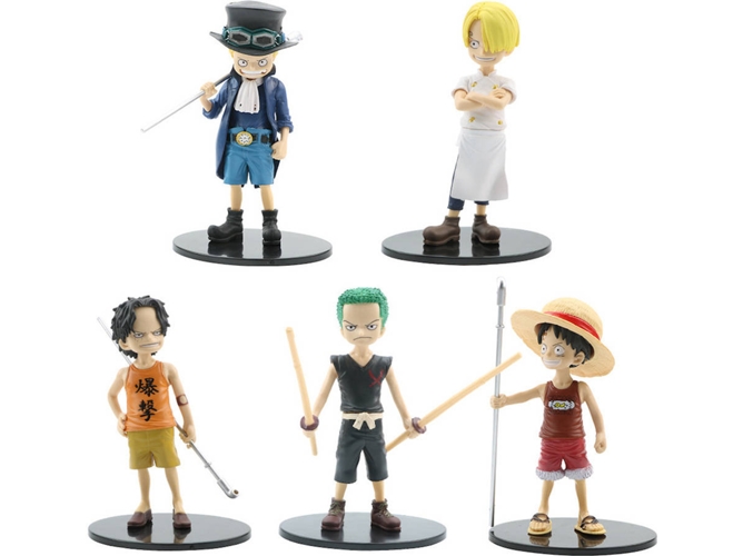 Figuras EASTVAPS One Piece Luffy Sanji Zoro Ace (5 Piezas)