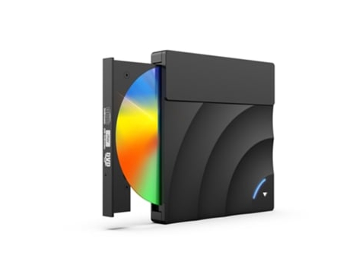 Reproductor de DVD portátil con unidad óptica externa, reproductor de CD/DVD-RW Slim Disk USB 3.0 de alta velocidad Digitalab (negro)