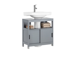 Mueble Para Debajo Del Lavabo Frg128-Ii-Sg Con 1 Estante Y 2 Puertas Correderas SOBUY
