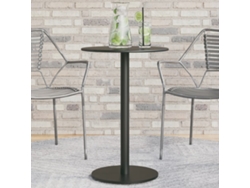 Mesa De Jardín Mesa Redonda De Exterior Ø50x72 Cm Acero Negro Lovely Home