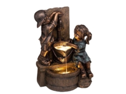 Estatua de niño y niña para jardín y parterre exterior