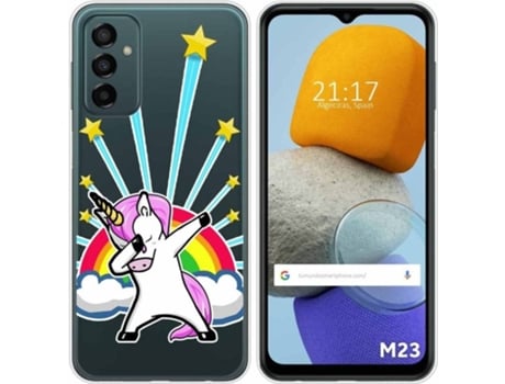 Carcasa para Samsung Galaxy M23 5G TUMUNDOSMARTPHONE Dibujos Transparente Unicornio Multicolor