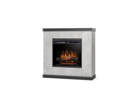 Chimenea LED eléctrica independiente VENA 28' Negro / Cemento 103 x 100 x 35.4 OUTINFIRE