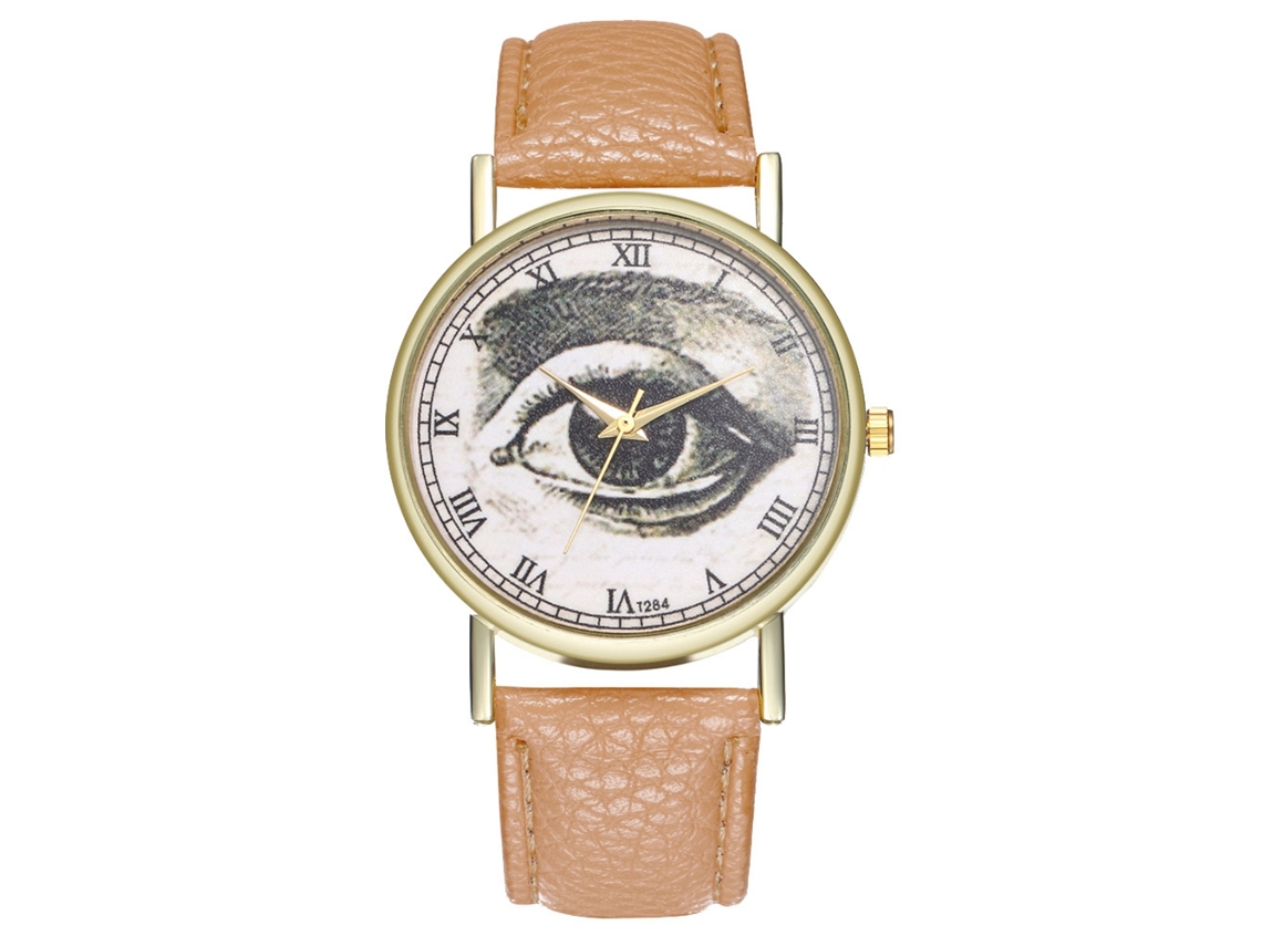 Reloj De Pulsera Analógico De Cuarzo Unisex Con Dial Redondo Beige Zhoulianfa