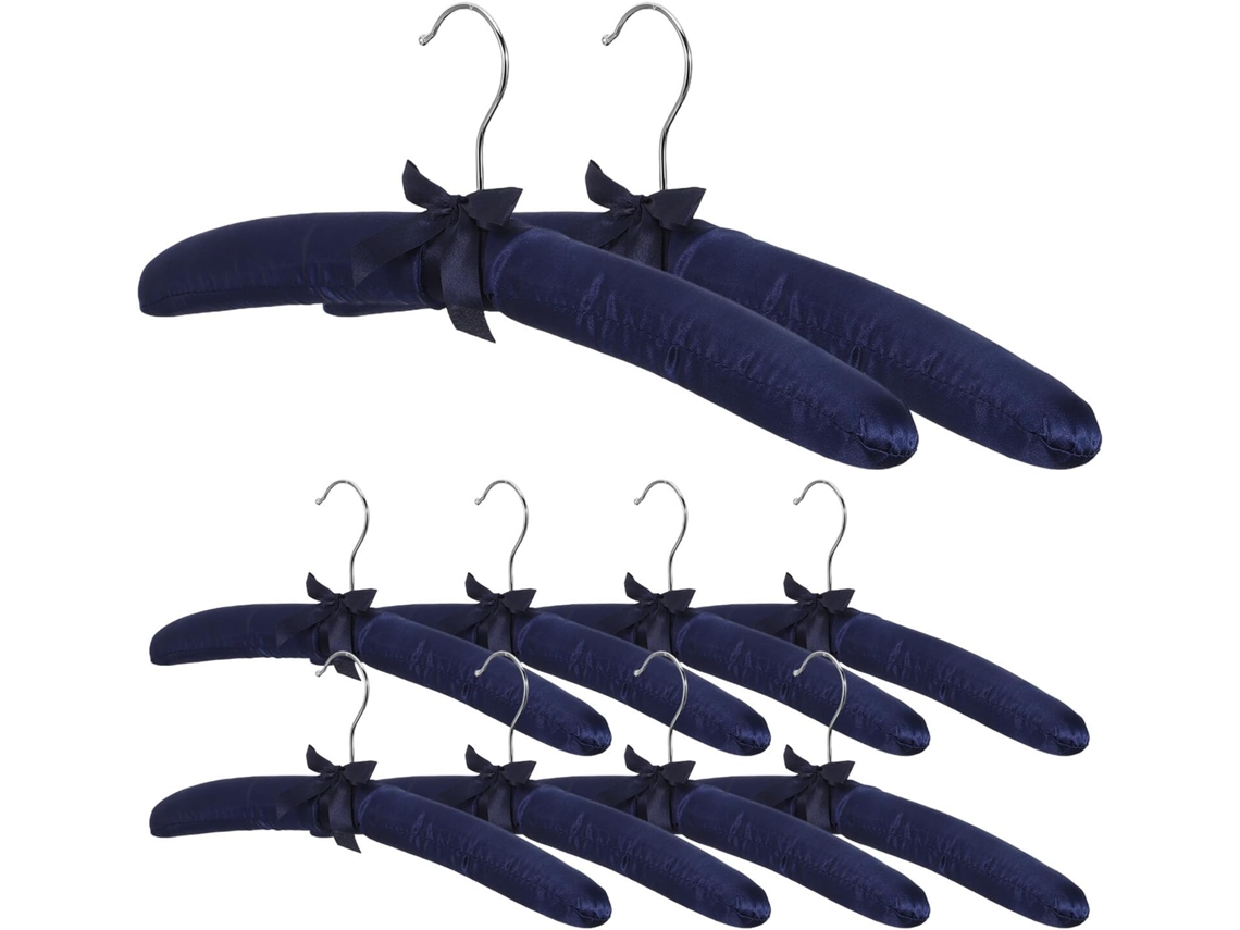 Juego 10 Perchas Acolchadas Antideslizantes Oscuro Hombreras Vestidos Novia Blusas Suéteres Protege Telas