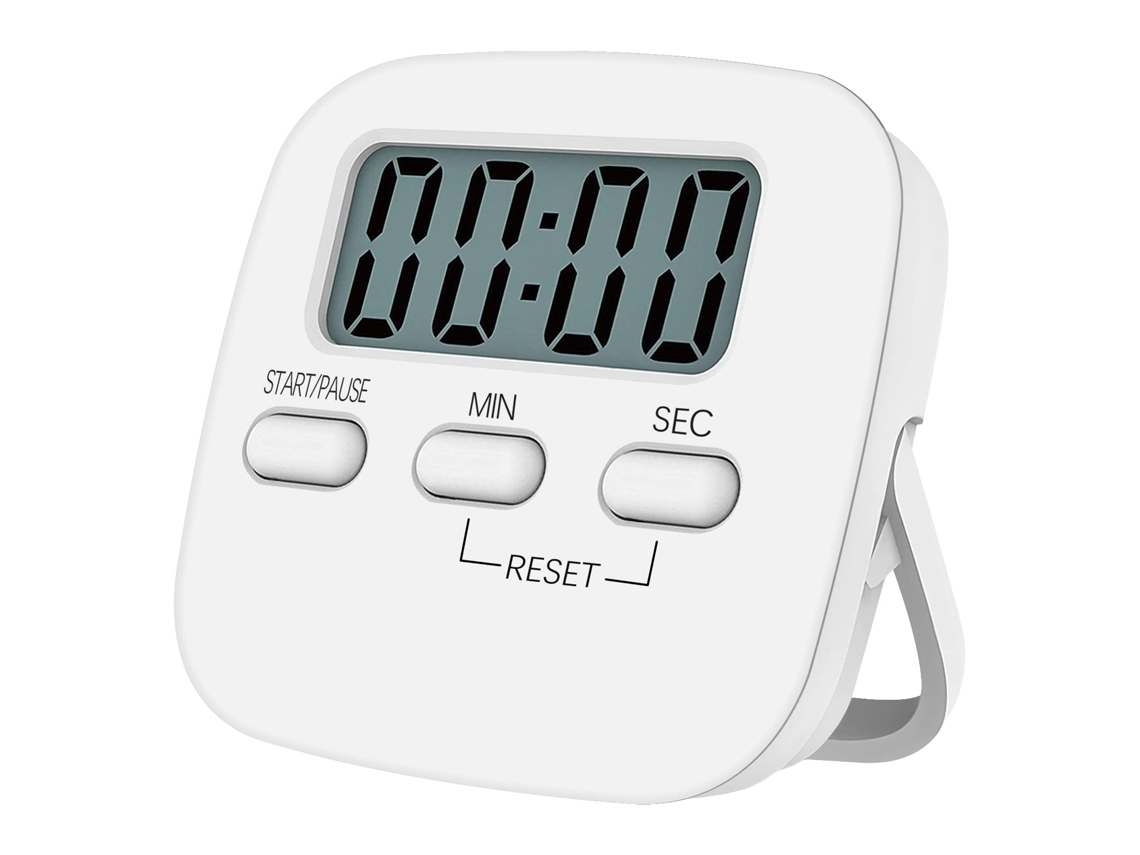 Temporizador De Cocina Magnético (blanco) Con Gran Pantalla Lcd.