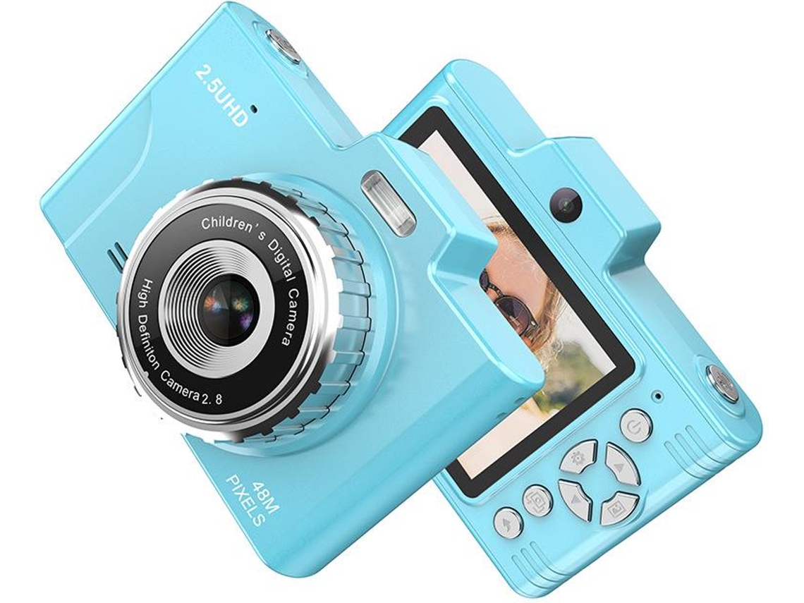 Cámara digital portátil 1080P 48Mp lente dual zoom óptico 8x, pantalla TFT de 2,8 pulgadas, 32 GB, adecuada para adolescentes (azul) CHRONUS