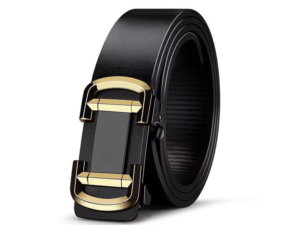 Cinturón de piel sintética para hombre Yuysan, longitud 130 cm, Wy02 - Dorado