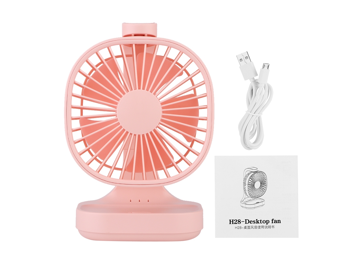 Ventiladores USB Mini Silencioso Recargable Rosa Hogar Oficina Dormitorio