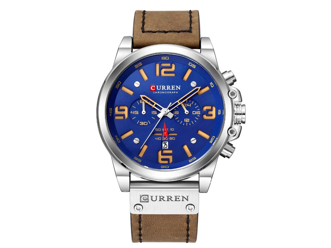 Reloj Multifuncional De Cuarzo Para Hombre Con Correa De Cuero, Reloj Deportivo Casual Y Moderno Para Hombre.