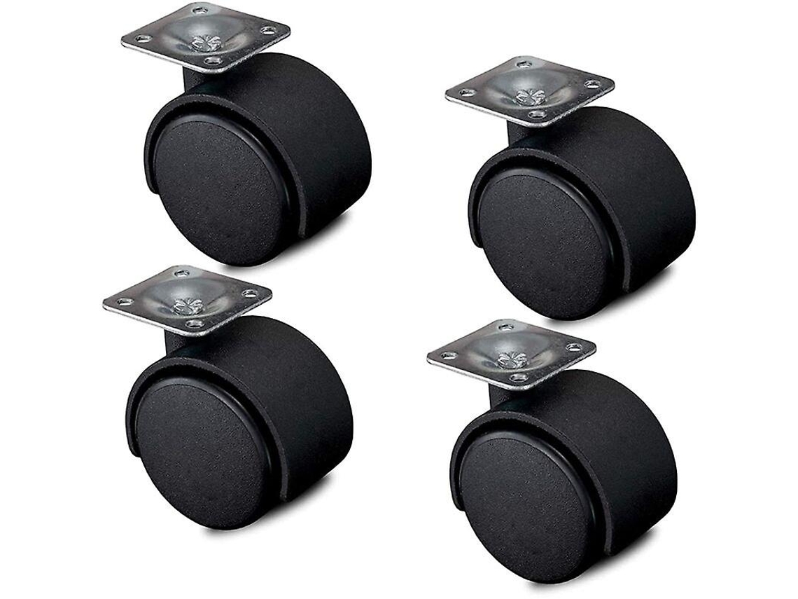 Conjunto De 4 Ruedas De Mobiliario 40mm Con Freno Hasta 100kg, Ruedas Giratorias Para Interiores, Resistencia Al Rodaje Baja