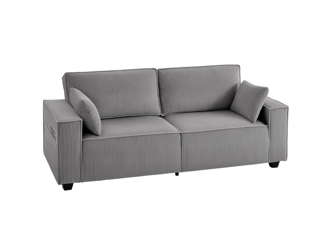Sofá 3 Piezas, Terciopelo, Muebles, Brazos, 218x79x91cm, Rosa Claro
