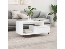 Mesa De Centro | Mesa De Café | Mesa De Salón Madera Contrachapada Blanca 90x49x45 Cm