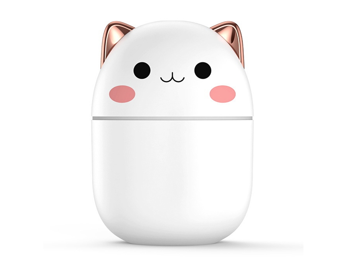 Humidificador para gatos de 250 ml, 2 modos de niebla, luz nocturna, silencioso.