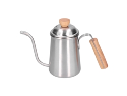Cafetera de goteo de 650 ml, acero inoxidable, boquilla de cuello de cisne, mango de madera.