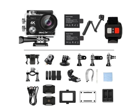 Action Cam SLOWMOOSE Wi-Fi 16 MP 4K 170º con Control Remoto (Visión 3 Stickgift)