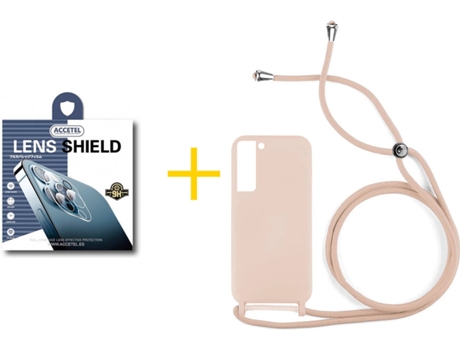 Carcasa + 1 Protector de Cámara para Samsung Galaxy S22 Plus 5G ACCETEL Rosa Pastel
