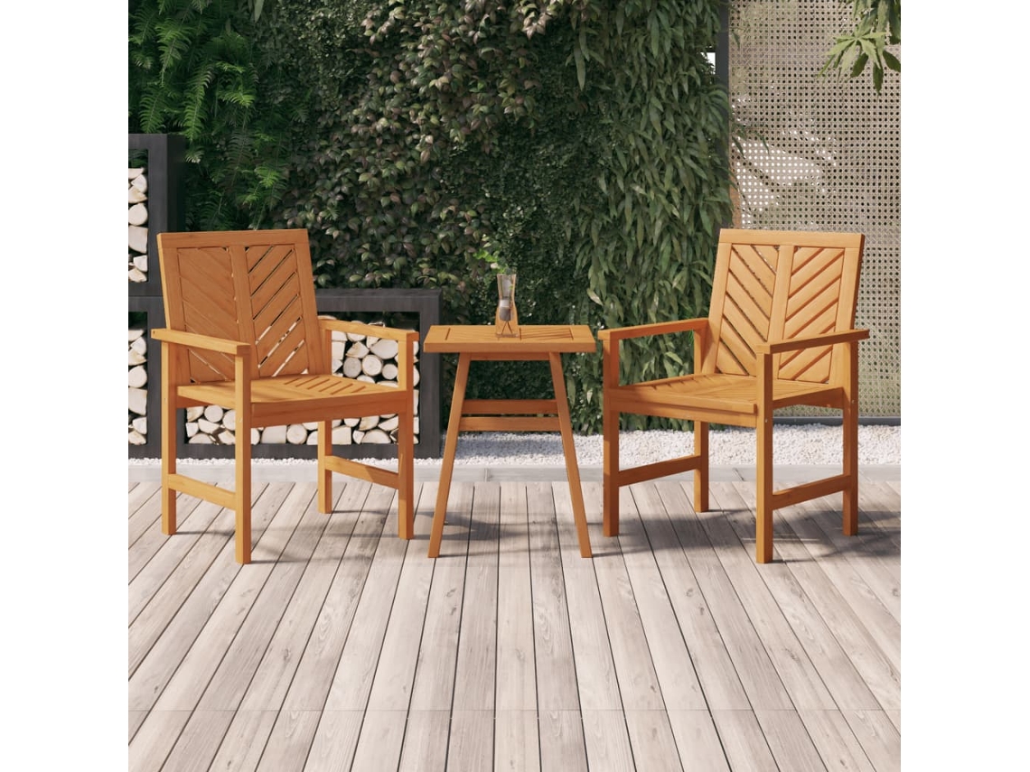 Sillas de comedor de jardín, 2 piezas, madera maciza de acacia, Dkd Home Decor
