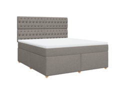 Maison Exclusive - Cama Box Spring Con Colchón Tela Gris Taupe 180x200 Cm