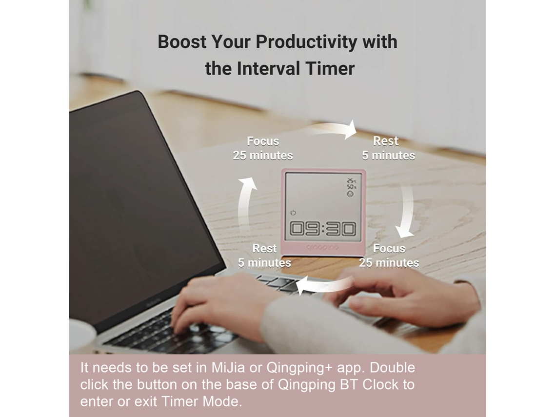 Reloj De Escritorio Digital Con Alarma, Cronómetro, Monitor De Temperatura Y Humedad, Sincronización Automática Y Pila Cr2430.