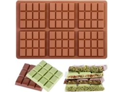 Moldura De Silicone De Chocolate (6 Peças), Usada Para Fazer Barras De Chocolate (marrom)